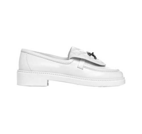(HappyShoese공장) C. cc로고 턴락 퀄팅 로퍼 화이트