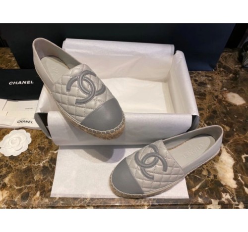 (HappyShoese공장) C.레더 CC로고 퀼팅 배색 플랫 에스파드리유