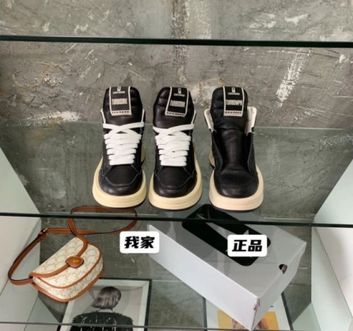 (AN3공장) Rickowens x converse 레더 별 하이탑 스니커즈 블랙