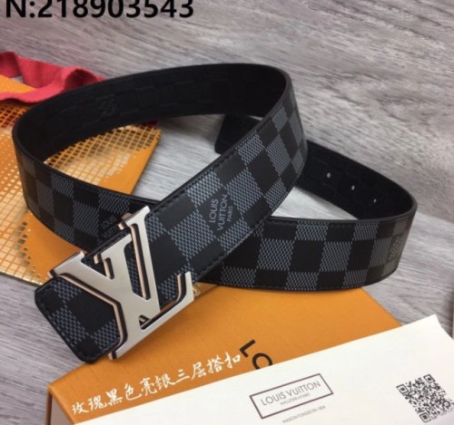 루이비통 삼색 LV로고 체커보드 벨트 4cm
