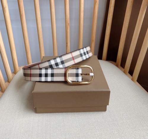 버*리 빈티지 체크 금장 벨트 3.0cm