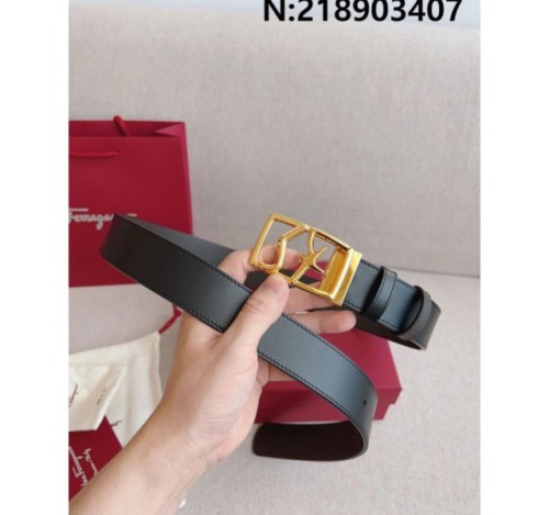 살바토레페라가모 골드 스퀘어버클 벨트 3.5cm