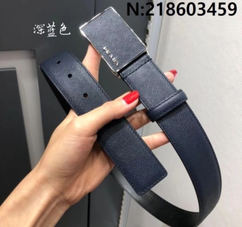 프라다 사피아노 벨트 2CM188 053 F0216 3.4cm 네이비