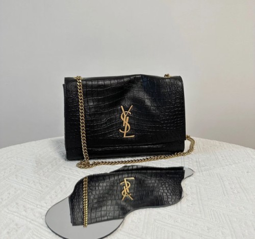 (블랙 프레임 공장) YSL. 케이트 리버시블 로고 체인백