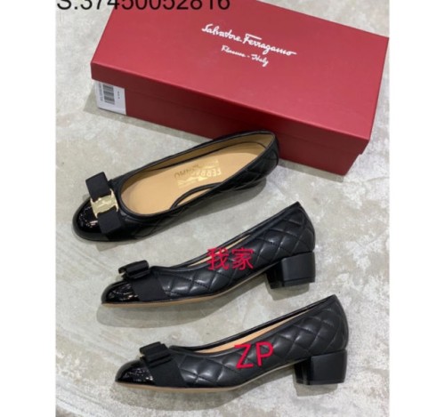[SKS] 살바토페라가모 바라 젤리 퀼팅 펌프스 힐 3cm 블랙