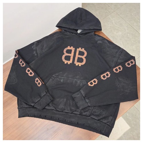 (GTR 공장) 발렌시아가 BB 머드 디스트레스드 후드티