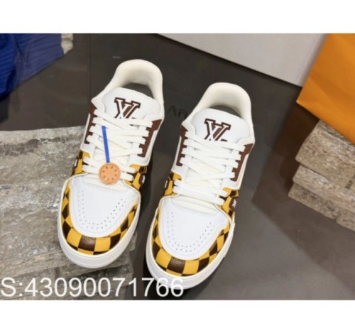[152] L. LV 체커보드 이음 54# 스니커즈 옐로우
