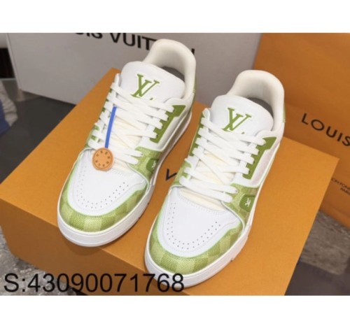 [152] L. LV 체커보드 이음 54# 스니커즈 라이트 그린