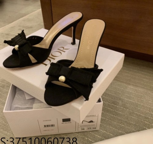 [QR 5009] D. 24SS 어도러블 진주 펌프스 샌들 슬리퍼 힐 블랙 8cm