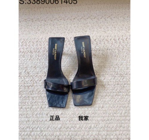 [AII] YSL. 슬리퍼 샌들 힐 블랙 6.5cm