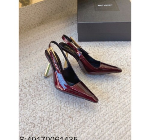 [AII] YSL. 슬링백 펌프스 힐 와인 11cm
